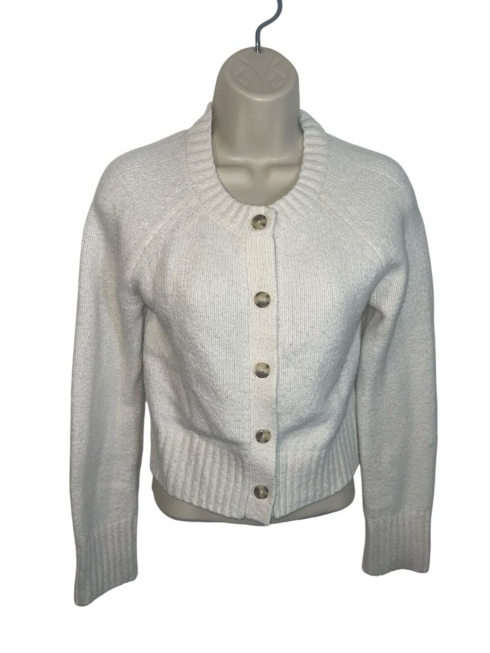 ABERCROMBIE & FITCH Women's Size Small Ivory Off-White Cardigan Sweater READ